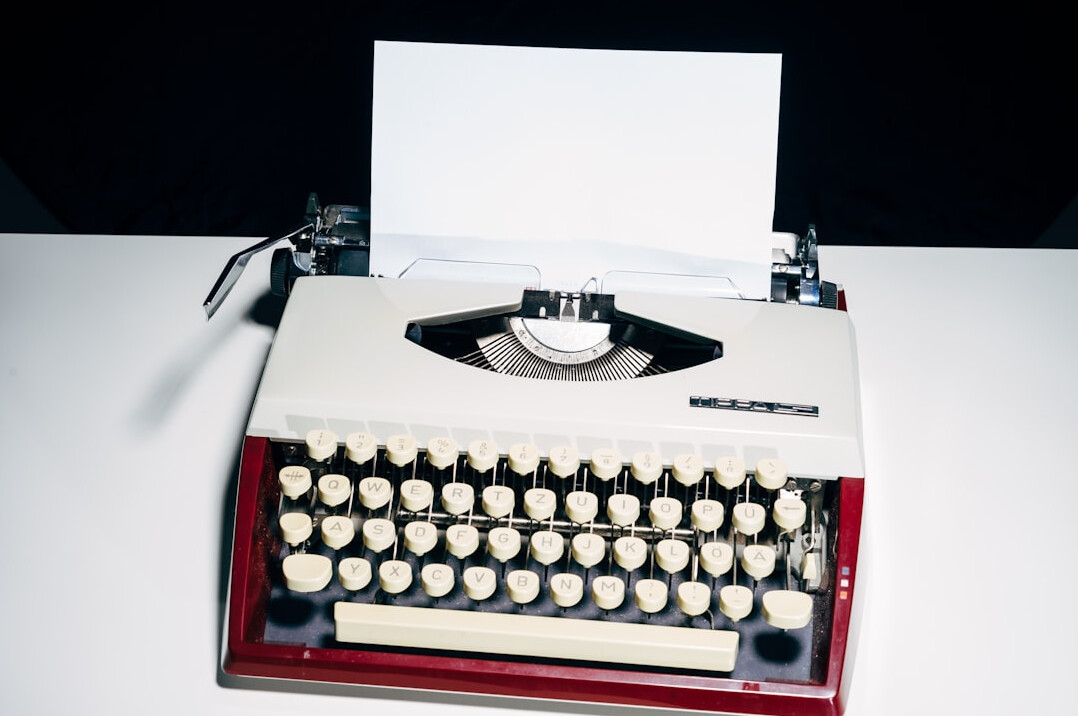 typewriter with paper